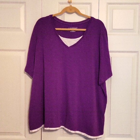 Catherines Tops - Faux Layered Tee